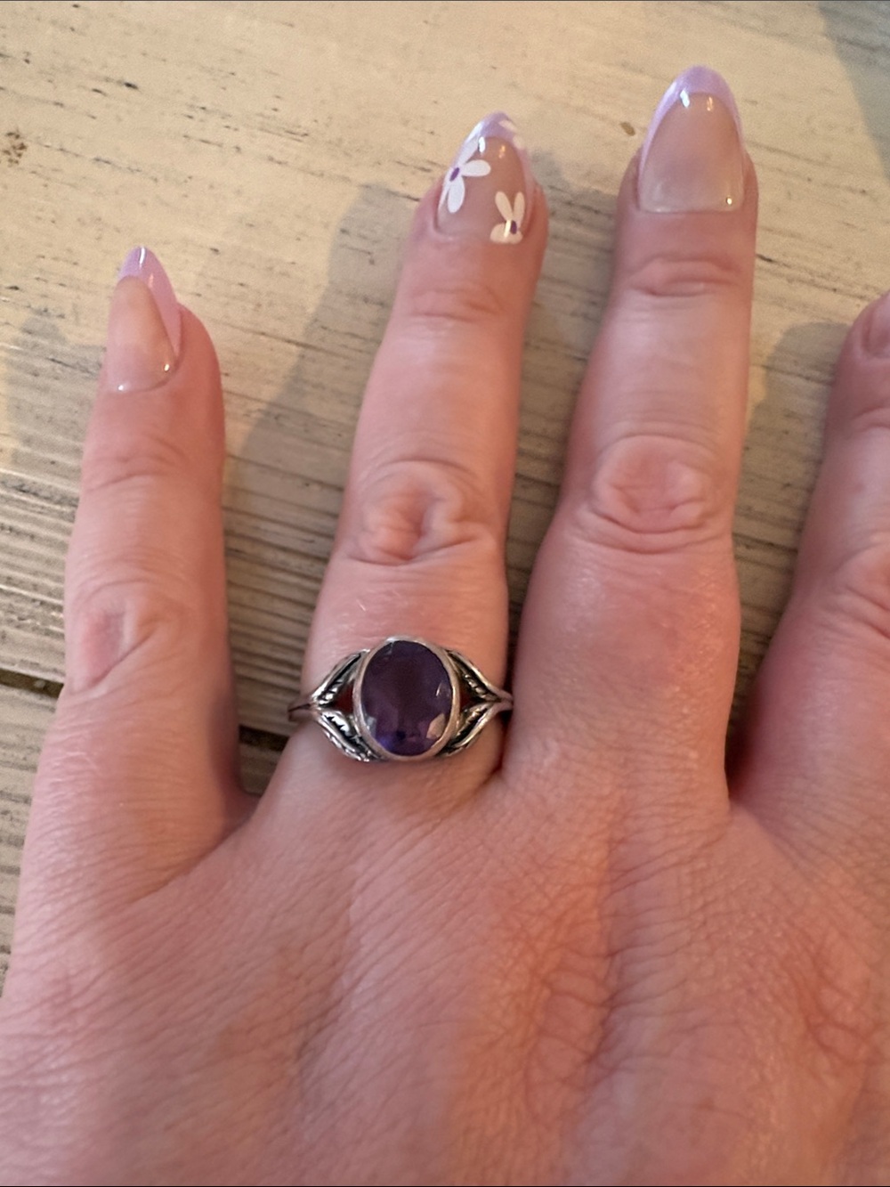 Vintage Amethyst Sterling Silver Ring | Size 10